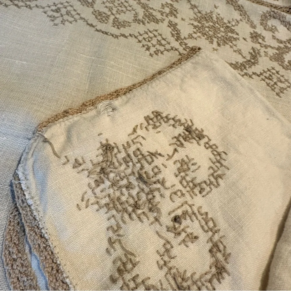 Vintage Tablecloth Lace Cross Stitch